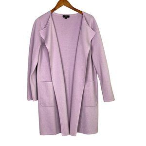 J.Crew 365 Wool Long Sleeve Open Coatigan Cardigan Sweater Pockets M Lavender